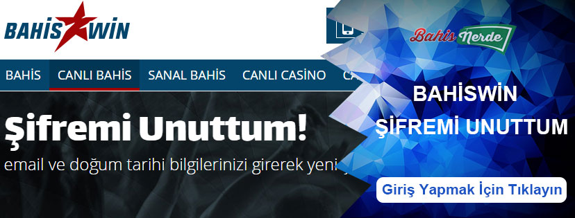 Bahiswin Şifremi Unuttum